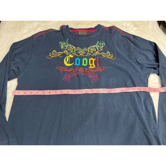 Coogi Y2K black gradient embroidery logo shirt mens size 3XL - Picture 4 of 5